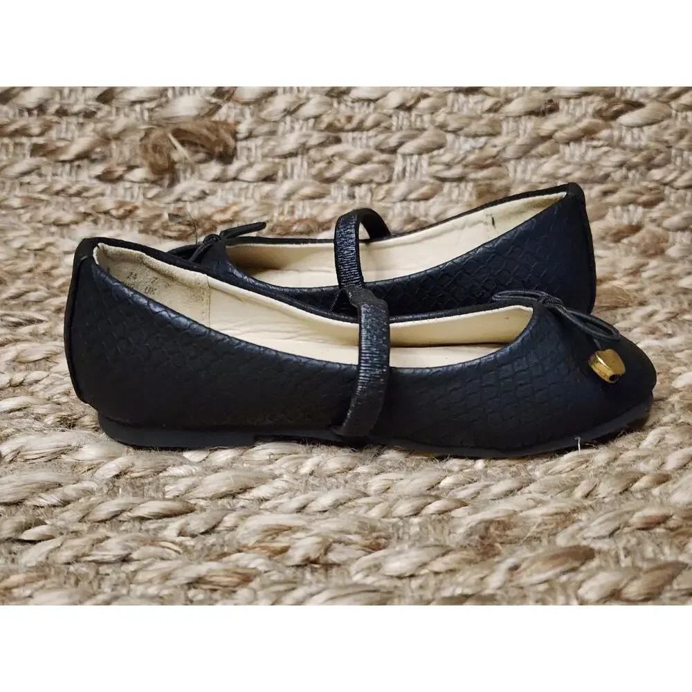 Capelli Toddler Girls Black Ballet Flats Size 8 Slip-On Shoes